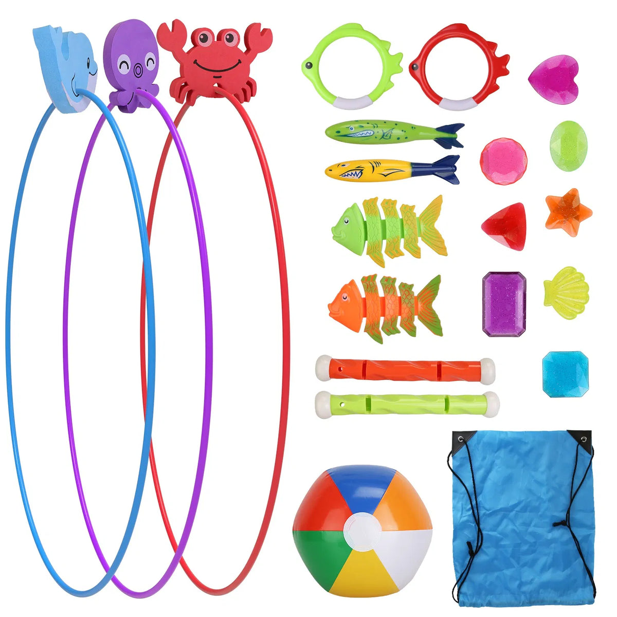 24Pcs Diving Toys Swimming Pool Toys Swim Toys for Kids Aged 3+ Years Old Swim