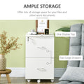 2 Drawer Mobile File Cabinet with Lock Wood Office Filing Cabinet with Locking