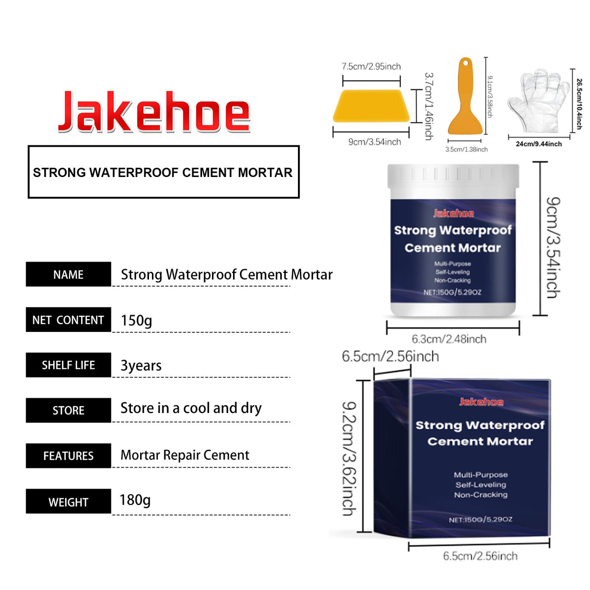 JAKEHOE Waterproof Cement Repair Kit 1 Piece Kit - Image 3