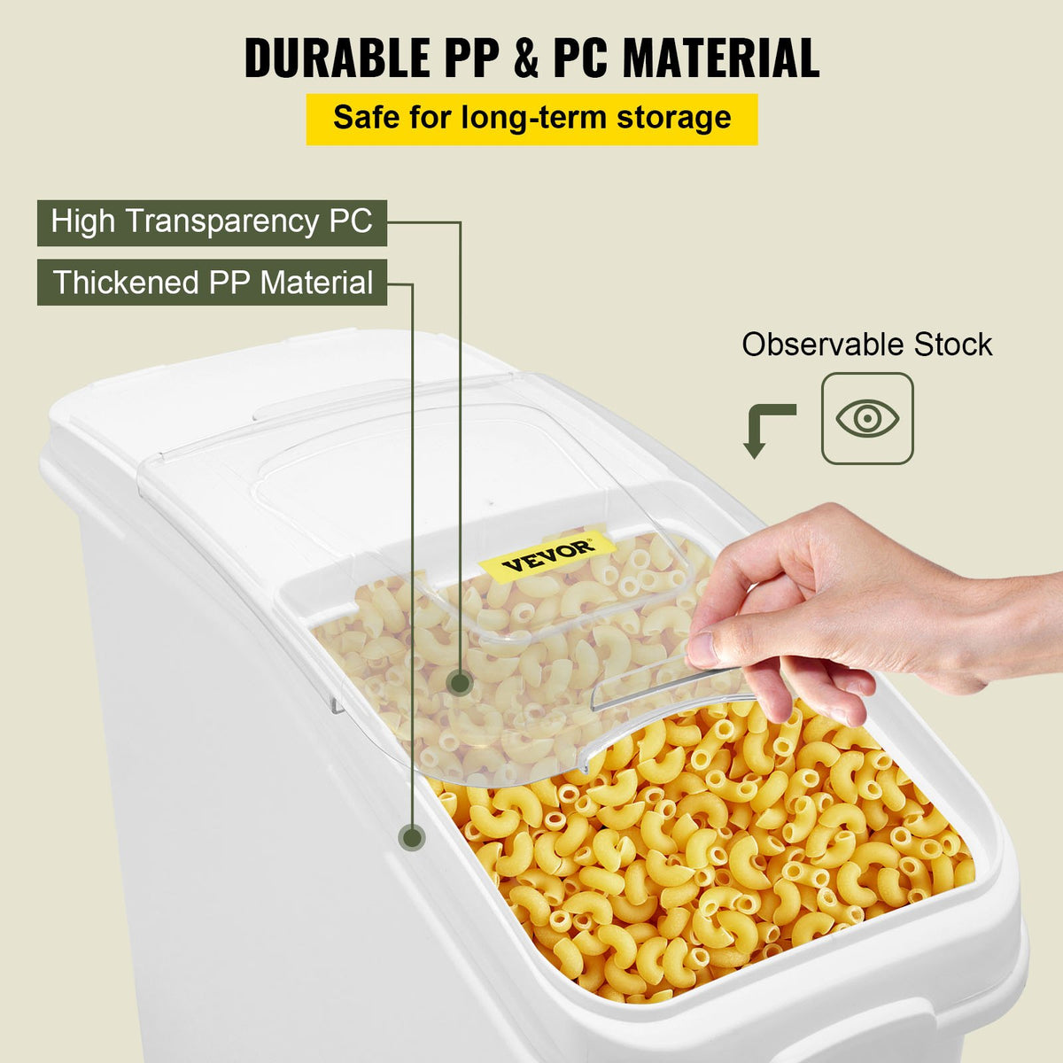27 Gallon Ingredient Storage Bin 500 Cup With Scoop And Sliding Lid - Image 4