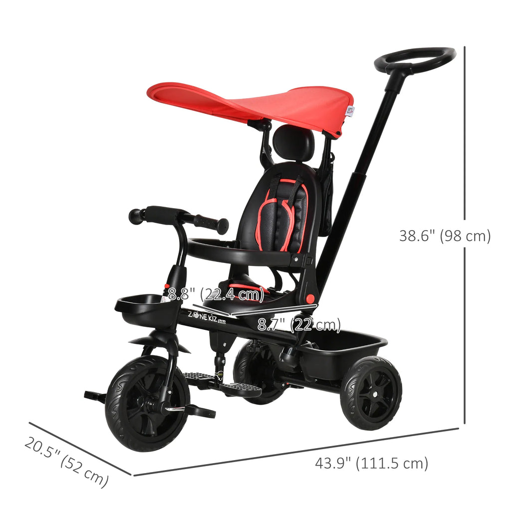 Kids Tricycle 4 In 1 Trike with Reversible Angle Adjustable Seat Removable - Image 3