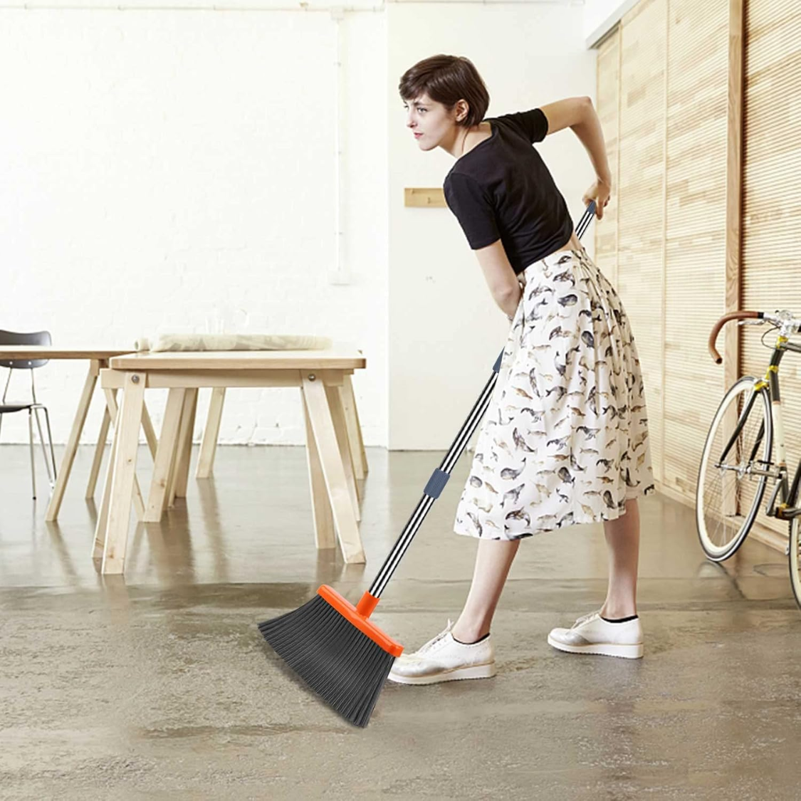 Upgrade Broom And Dustpan Set Self Cleaning With Dustpan Teeth Indoor&Outdoor - Image 3