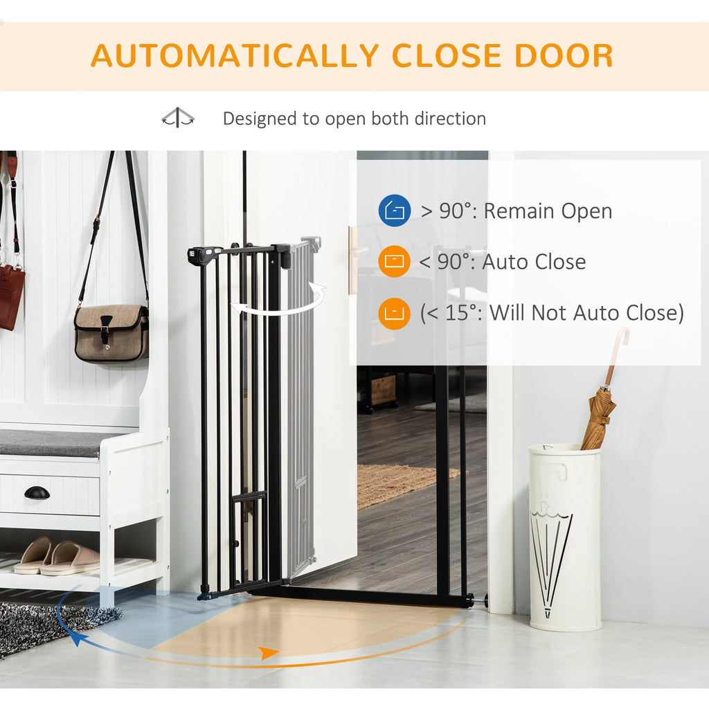 41" Easy Open Indoor Dog Gates for Doorways House Stair Black