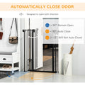 41" Easy Open Indoor Dog Gates for Doorways House Stair Black