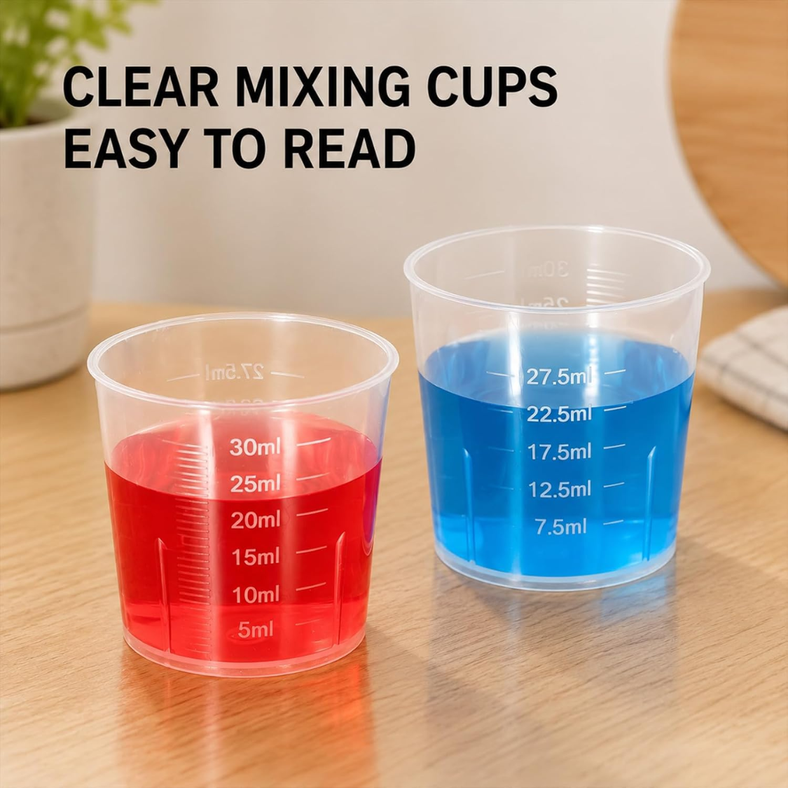 Mini Liquid Measuring Cups Graduated Beakers For Precise Measuring & Mixing - Image 2