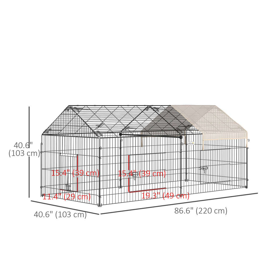 87x41x41 IN Catio Rabbit Guinea Pig Cage Chicken Coop Run Small Animal - Image 2