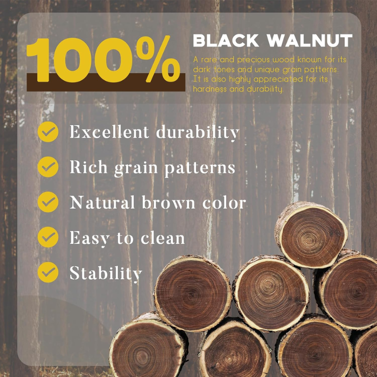 6 Piece Wooden Coaster Set With Holder Natural Wood Drink Coasters For Coffee - Image 4