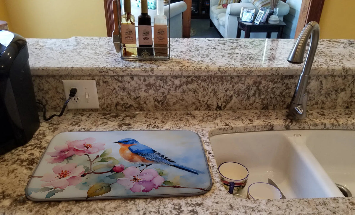Bluebird Dish Drying Mat Absorbent Dish Drying Mat Pad for Kitchen Counter Dish - Image 3