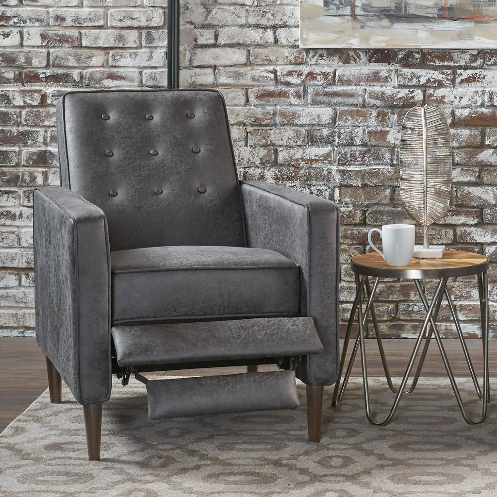 Fabric Recliner Chair Mid Century Modern Recliner Pushback Single Recliner Sofa