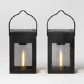 2pk Solar LED Outdoor Deck Lights Matte Black
