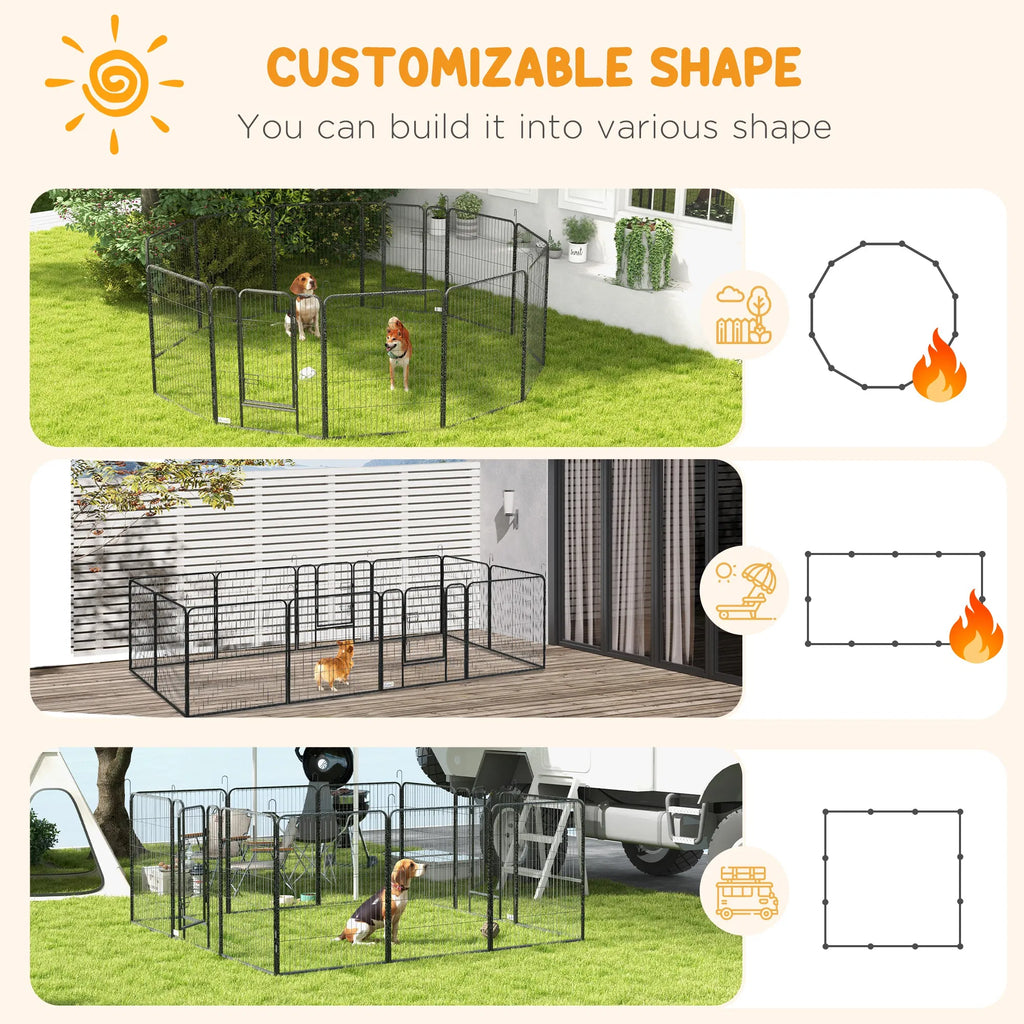 Dog Pen with Gate 12 Panels Puppy Playpen Dog Fence 39"H