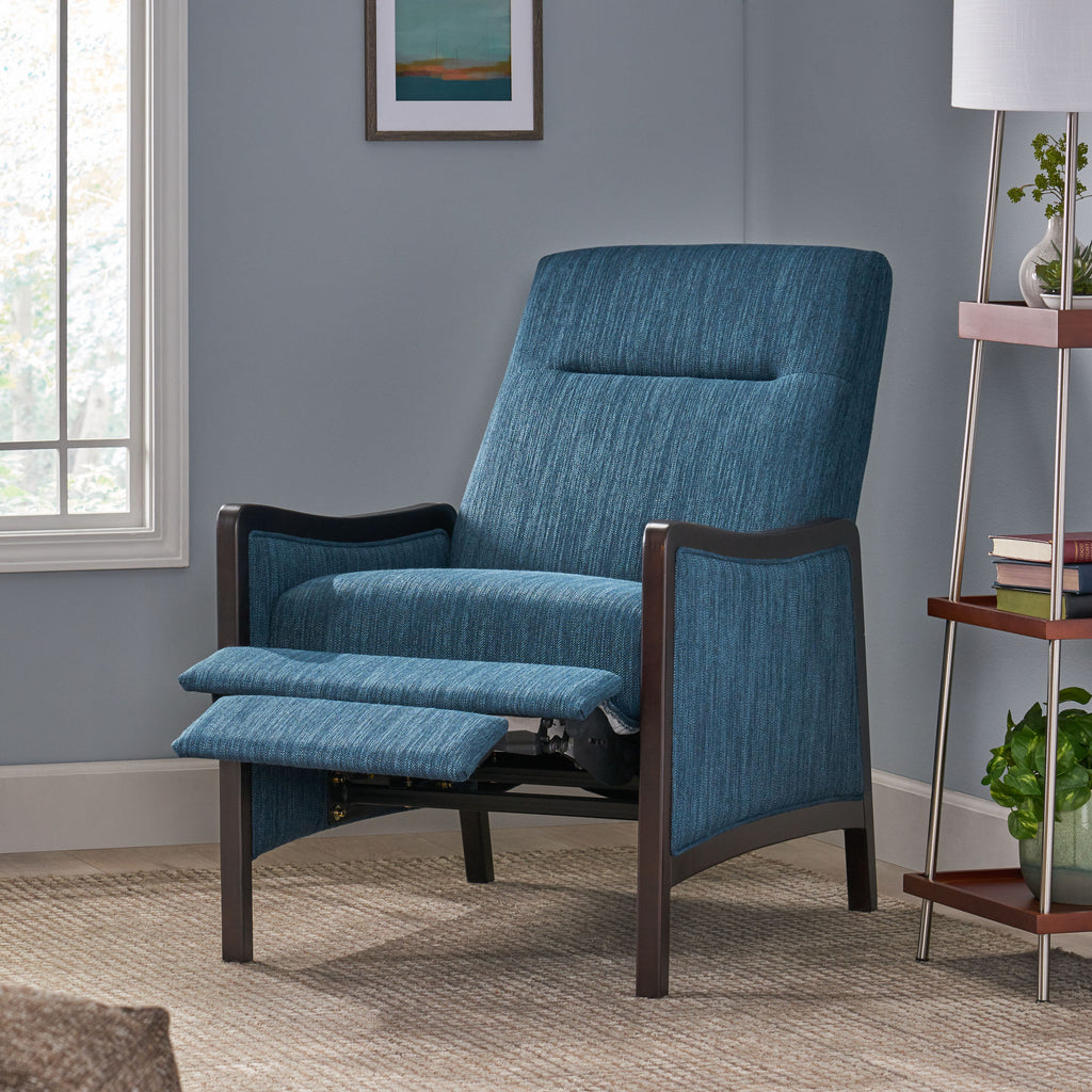 Fabric Recliner Chair Mid Century Modern Recliner Pushback Single Recliner Sofa - Image 4