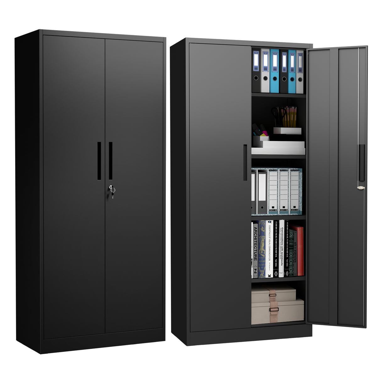 72in tall metal garage storage cabinet product view 1