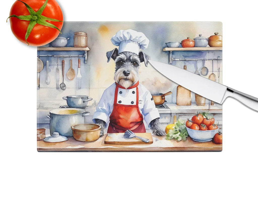 NEW Schnauzer The Chef Glass Cutting Board Decorative Tempered Glass Kitchen - Image 5
