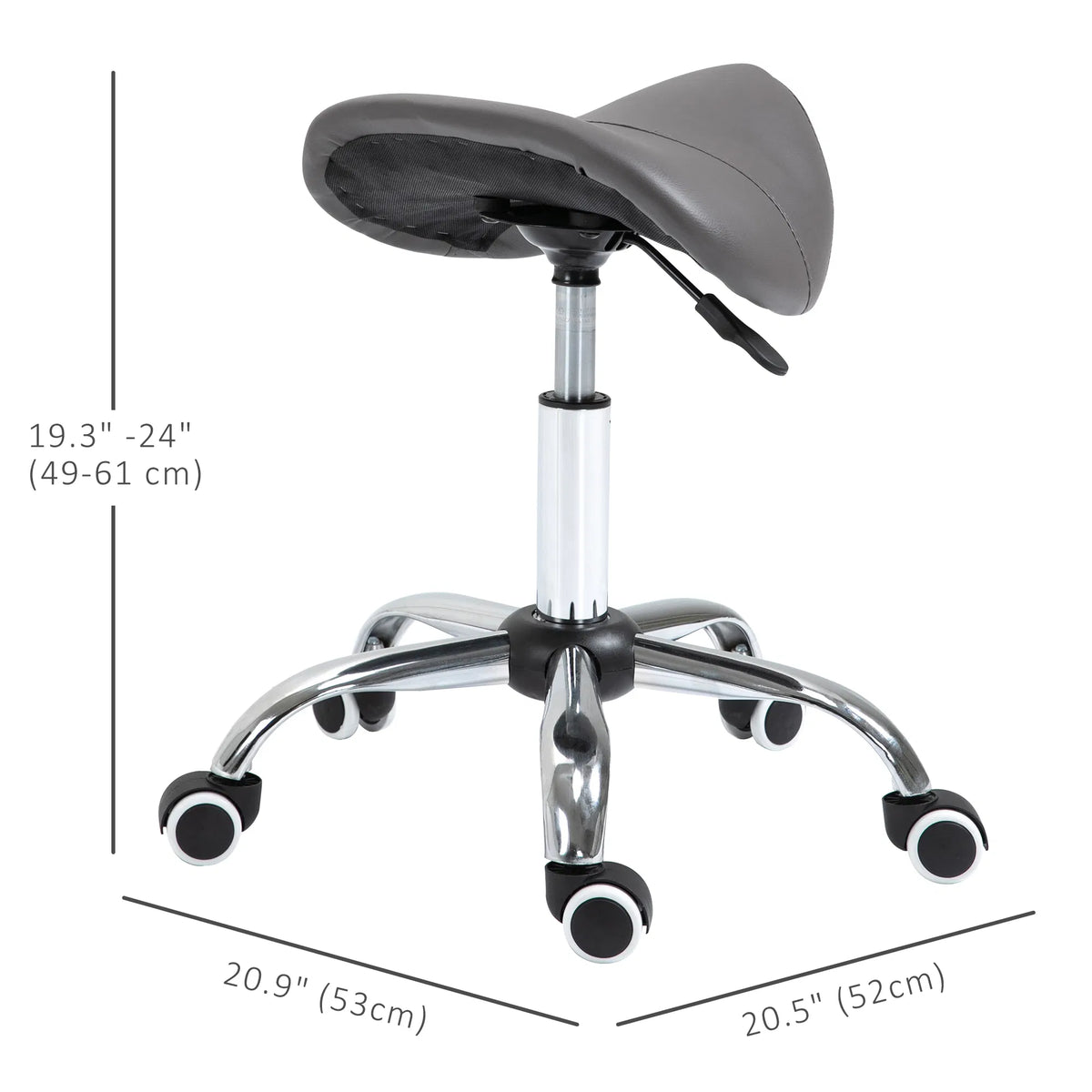 Saddle Stool Adjustable Hydraulic Rolling Beauty Salon Stool Ergonomic PU - Image 2