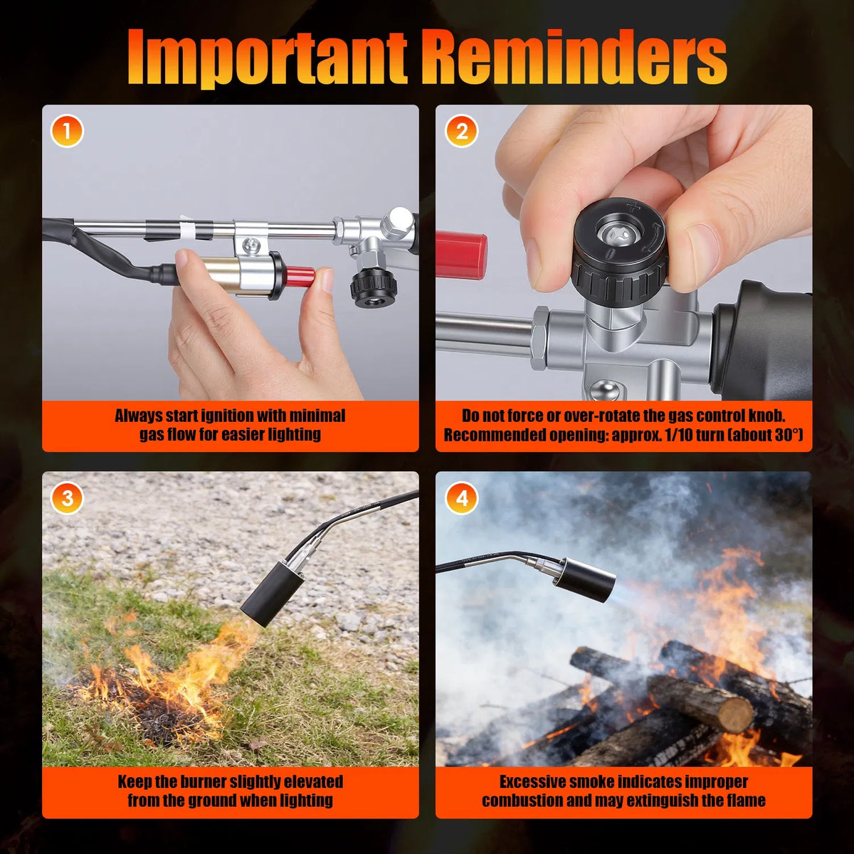 Heavy Duty Weed Torch with Piezo Ignition 180 000 BTU Propane Torch Compatible