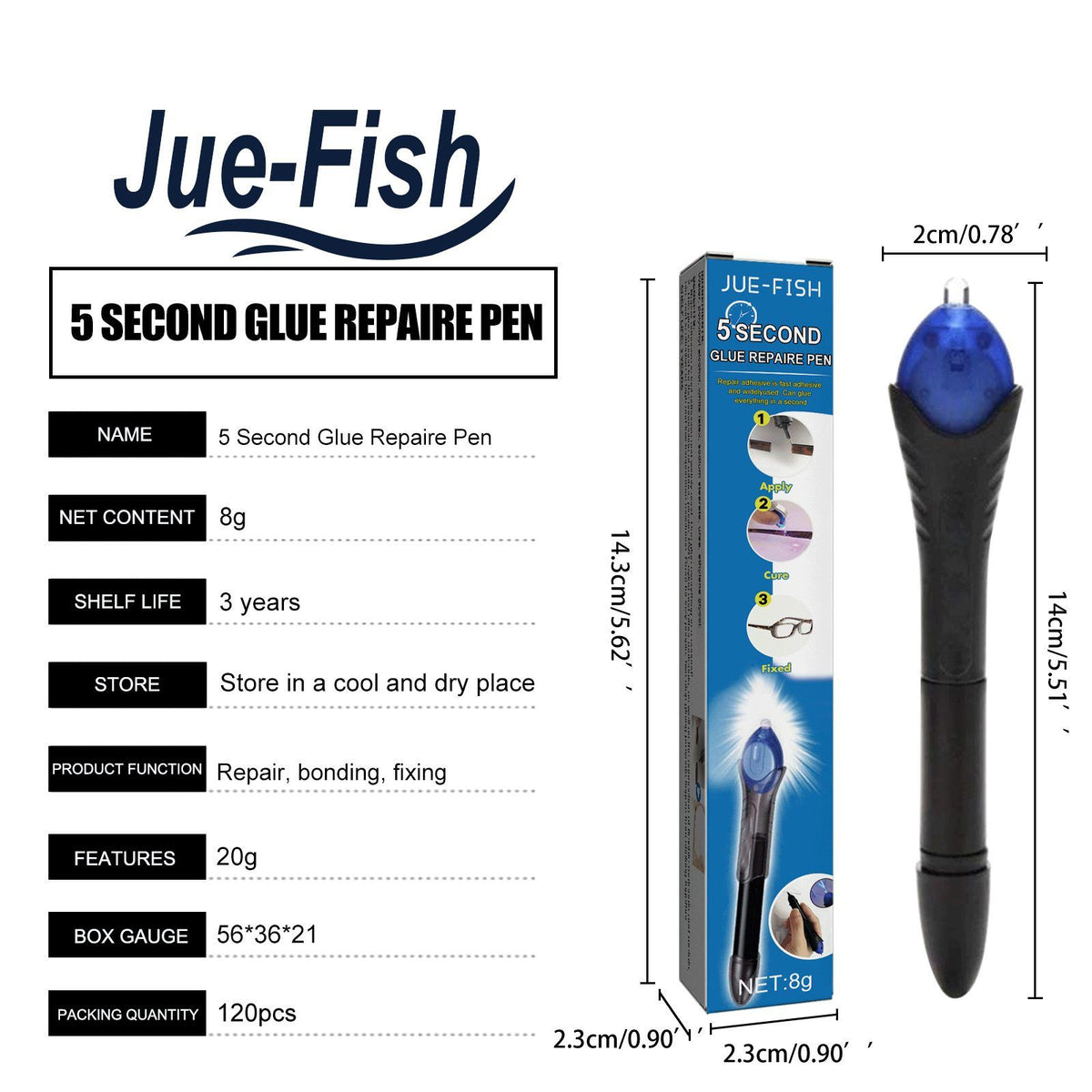 JUE FISH Quick Repair Adhesive Pen 8 g / 1 Pack - Image 4