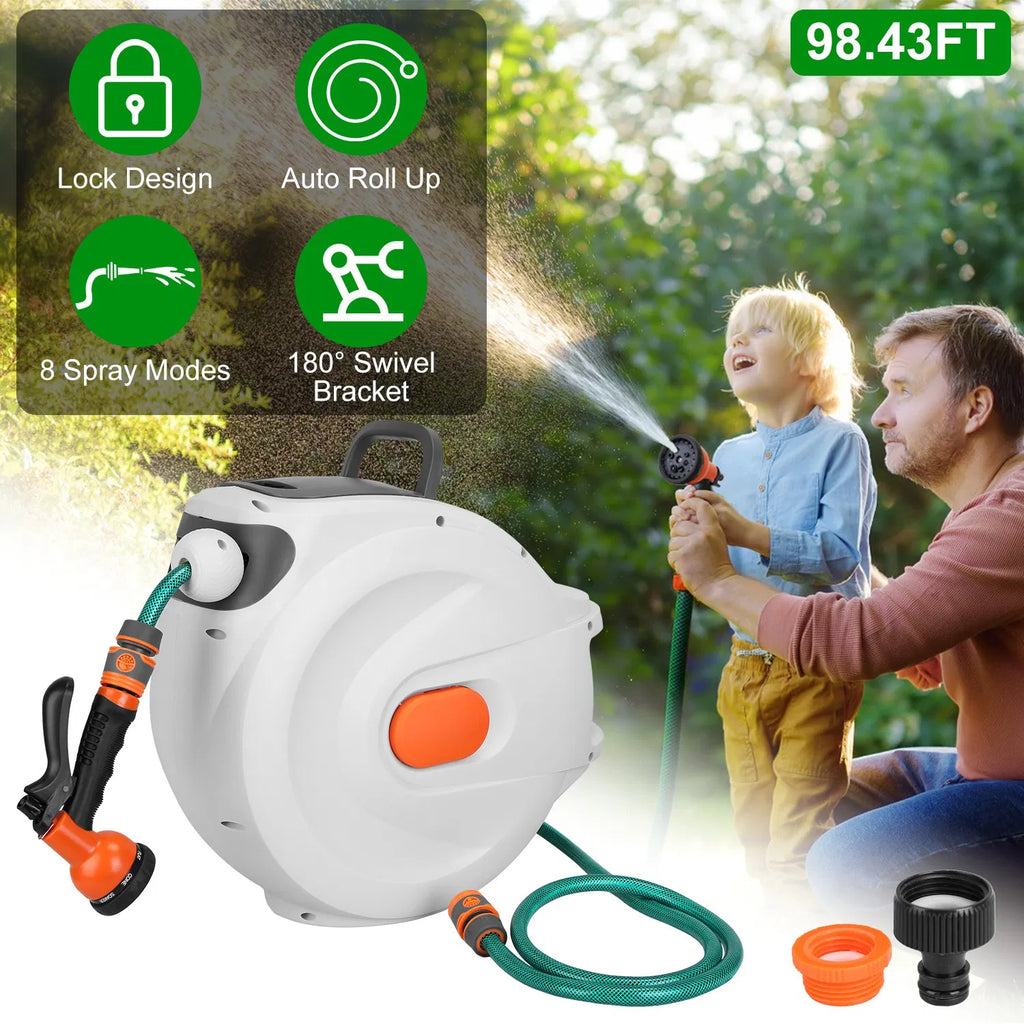 Retractable Garden Hose Reel Wall Mounted Automatic Water Hose Reel with Any - Image 5