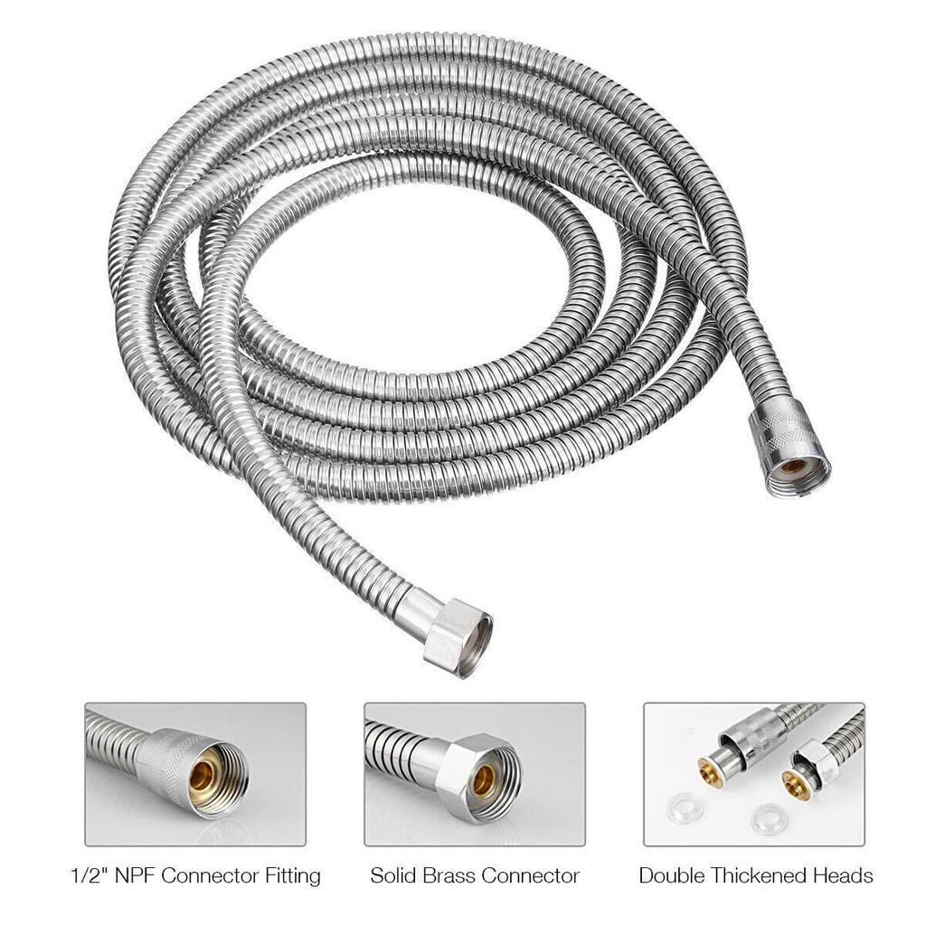 118inch 3 M Shower Hose Flexible Stainless Steel Chrome Shower Head Hose Pipe - Image 4