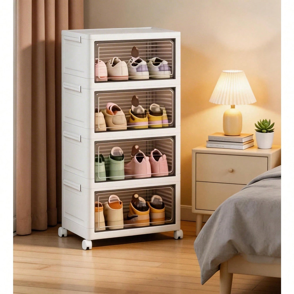 dustproof clear plastic shoe storage product angle 7