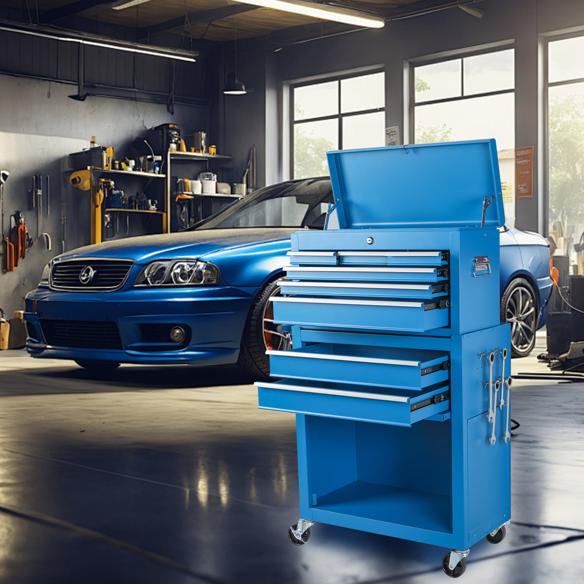 Tool Chest 8 Drawer Rolling Tool Storage Cabinet With 2 In 1 Detachable - Image 6