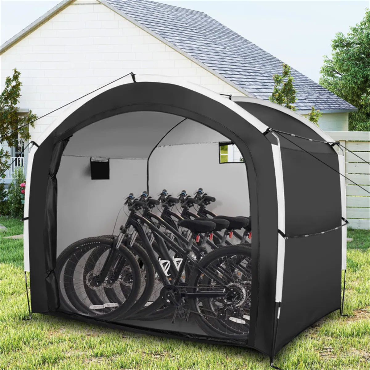 7.2x5.1ft outdoor bike and utility storage tent product view 3
