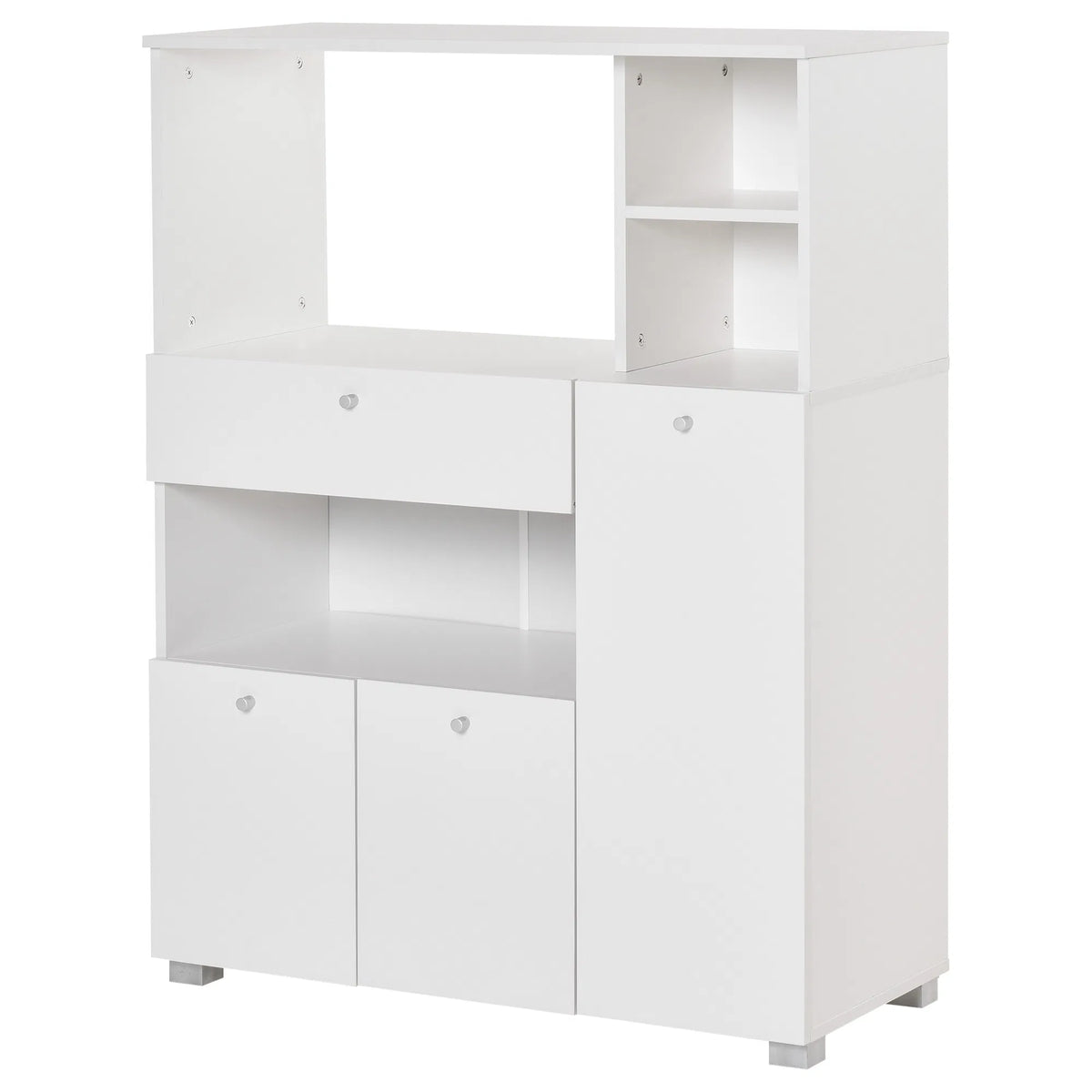 Compact Kitchen Pantry Cabinet Server Hutch Storage Buffet with Microwave Oven - Image 5