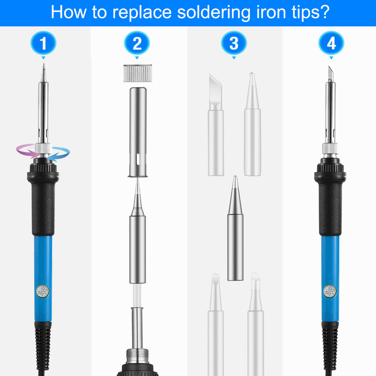 Soldering Iron 110V 60W Adjustable Temperature PCB Electric Welding Iron With - Image 3