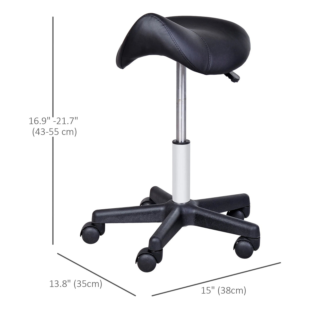 Hydraulic Swivel Salon Stool Adjustable Massage Facial Spa Beauty Saddle Chair Black - Image 4