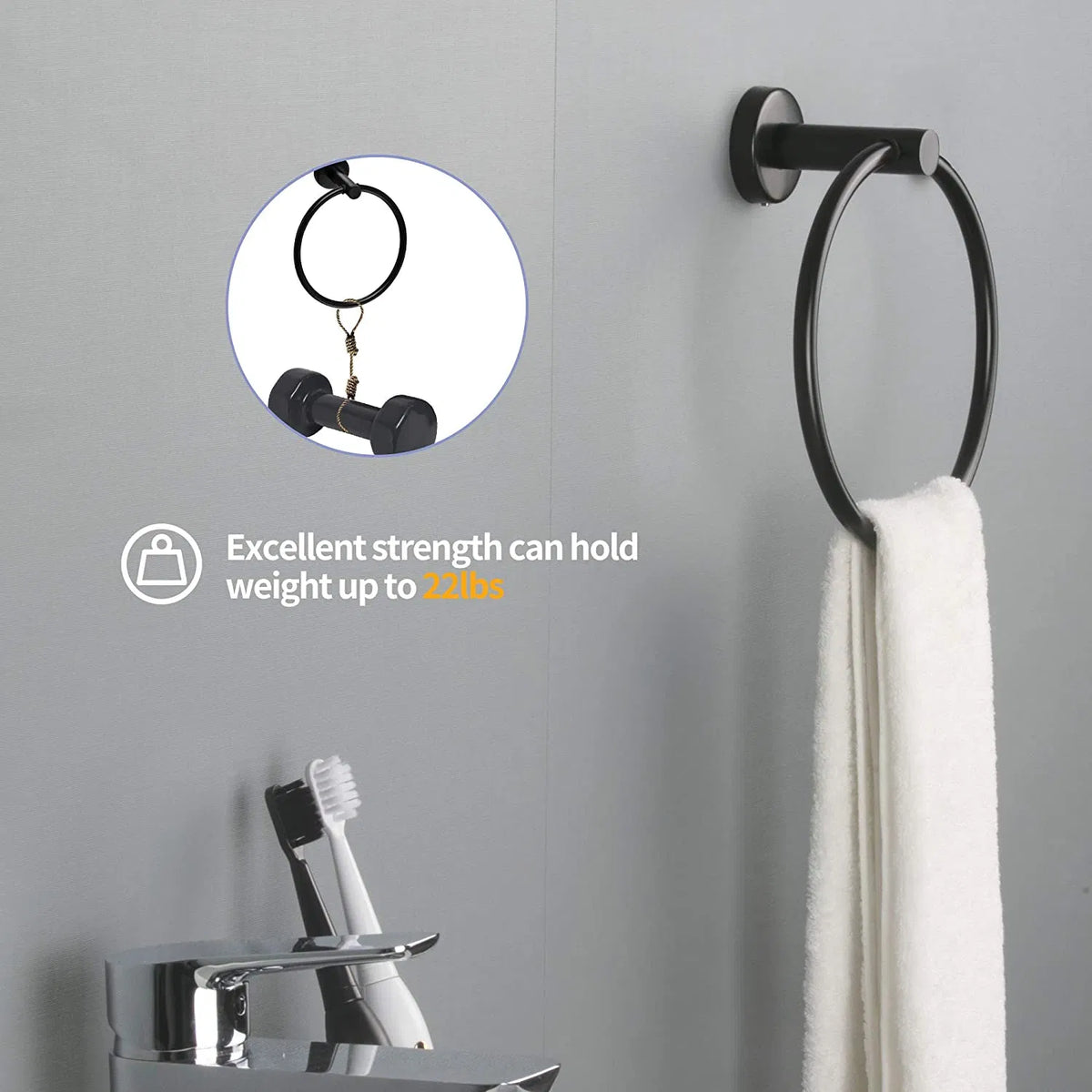 6 Piece Stainless Steel Bathroom Towel Rack Set Wall Mount RT - Image 5