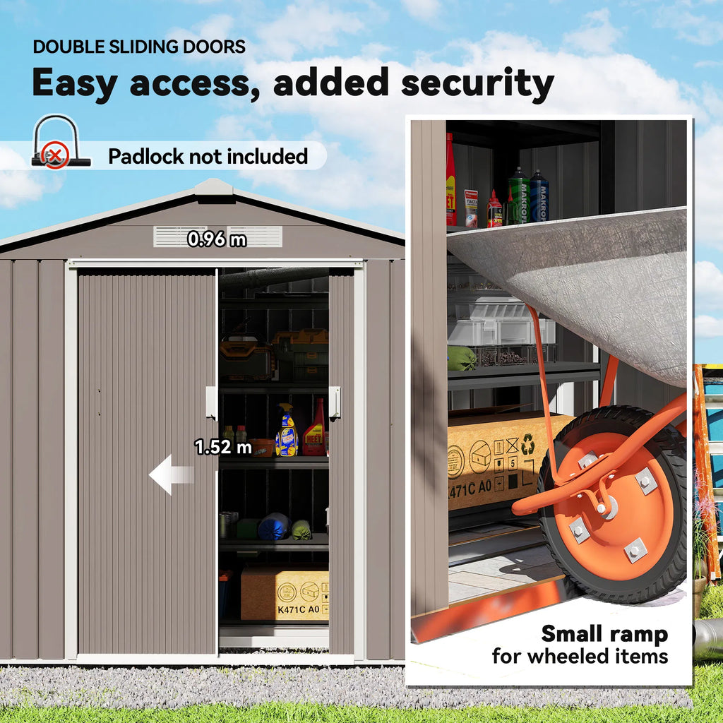 7' x 4' x 6' Metal Storage Shed Outdoor Patio Metal Tool Storage House w/ - Image 4