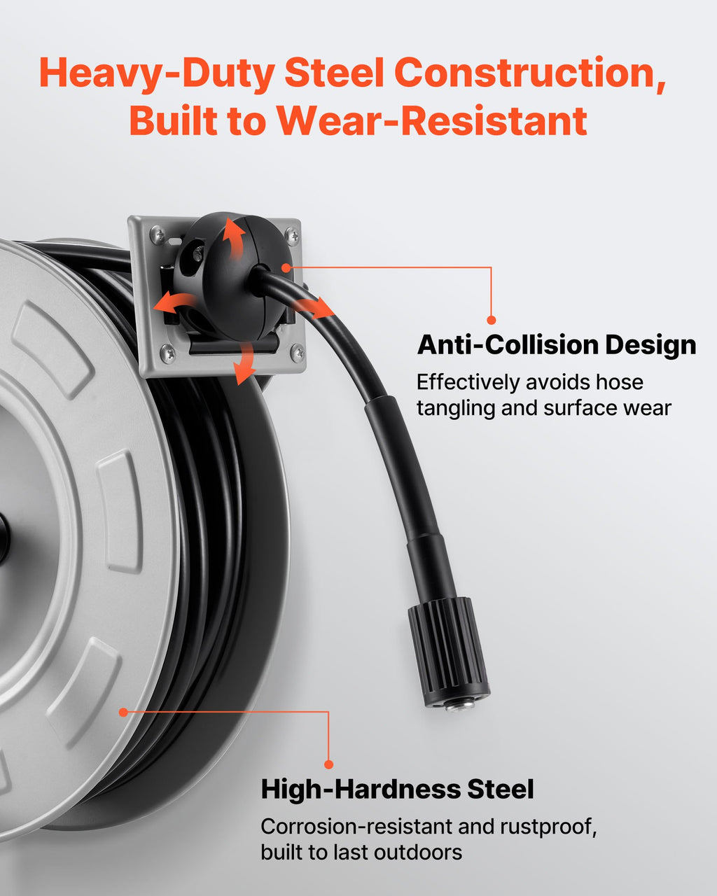 pressure washer hose reel 65 detail and structure