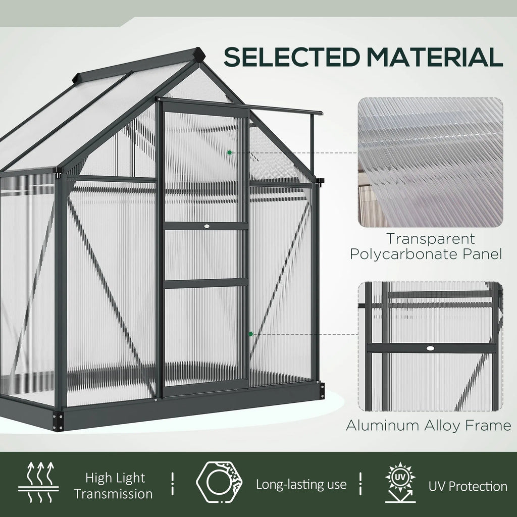 Greenhouse Garden Green House Outdoor Greenhouse Kit PC Board with Sliding - Image 4