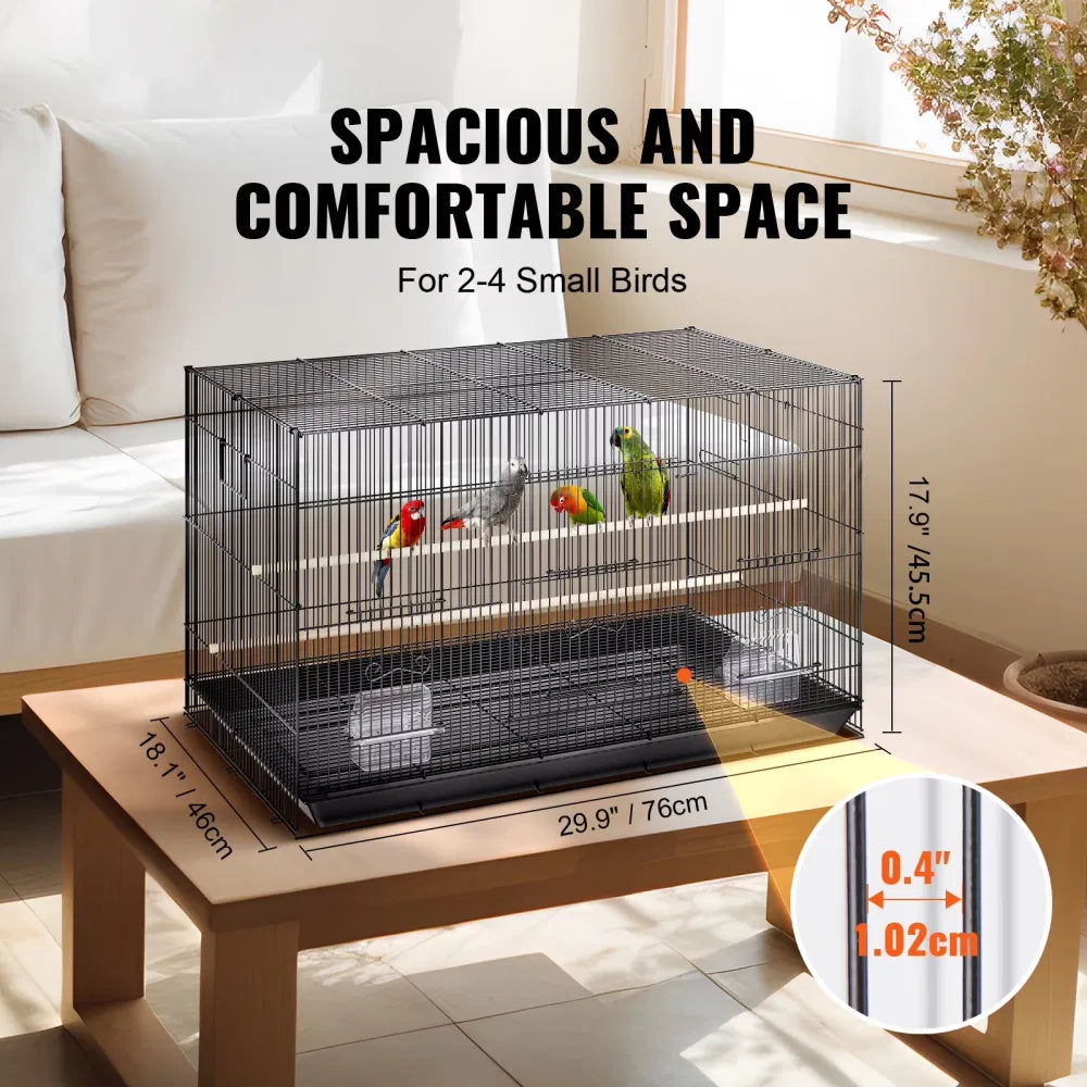 30" Bird Enclosure Durable Metal Cage for Small Parrots Budgies Lovebirds - Image 4