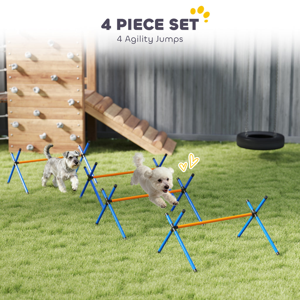 4 Pieces Dog Agility Equipment Dog Agility Course Backyard Set with Adjustable