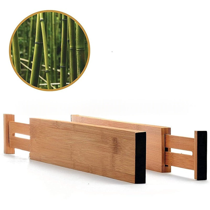 bamboo and wood kitchen drawer divider