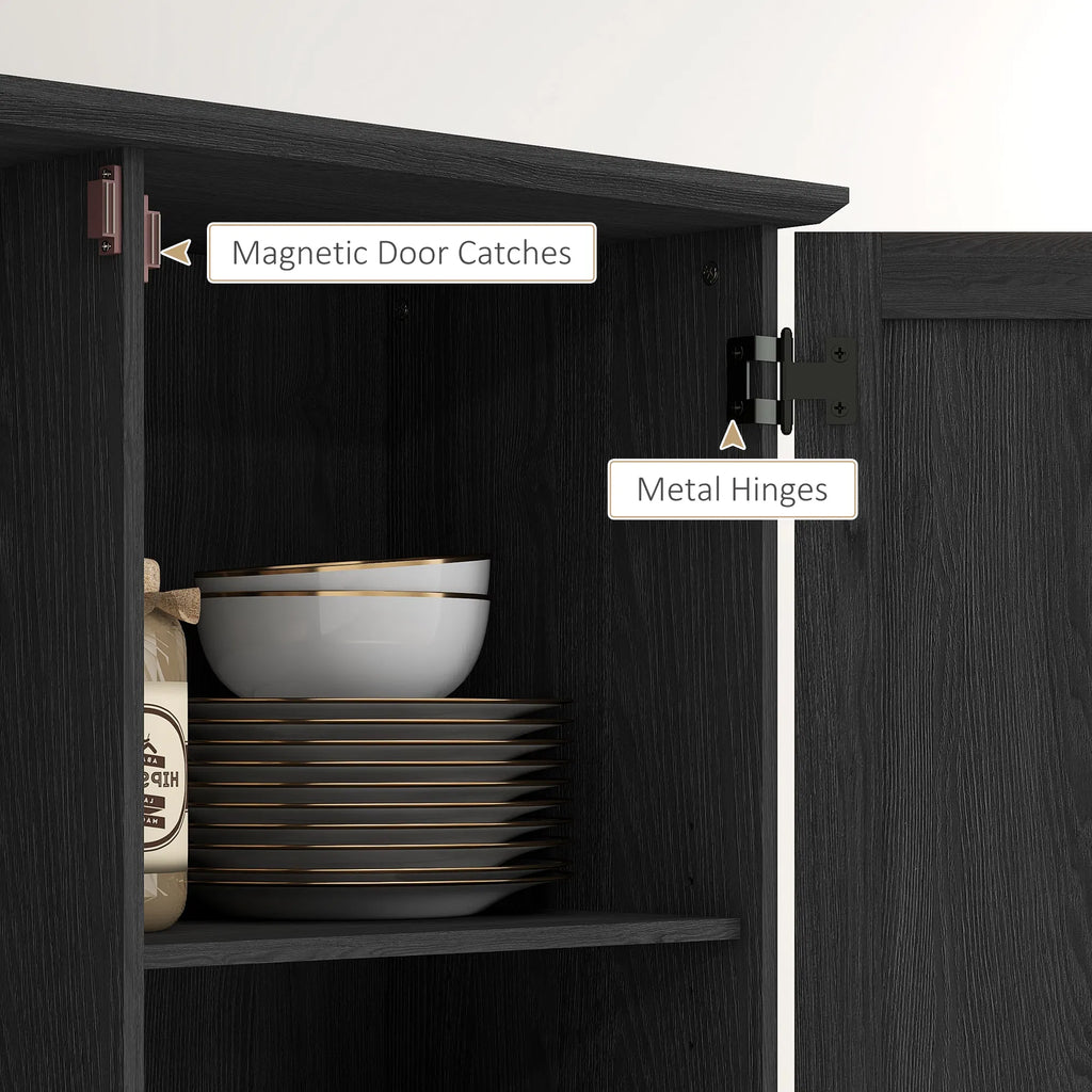 70" Tall Kitchen Pantry Cabinet with Door Shelves and Adjustable Shelves Black - Image 5