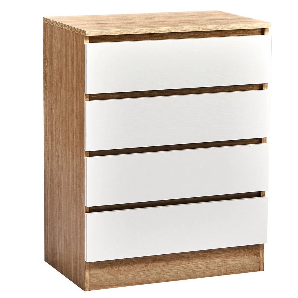Handle Free 4 Drawer Storage Cabinet Color Block Drawer Dresser - Image 3