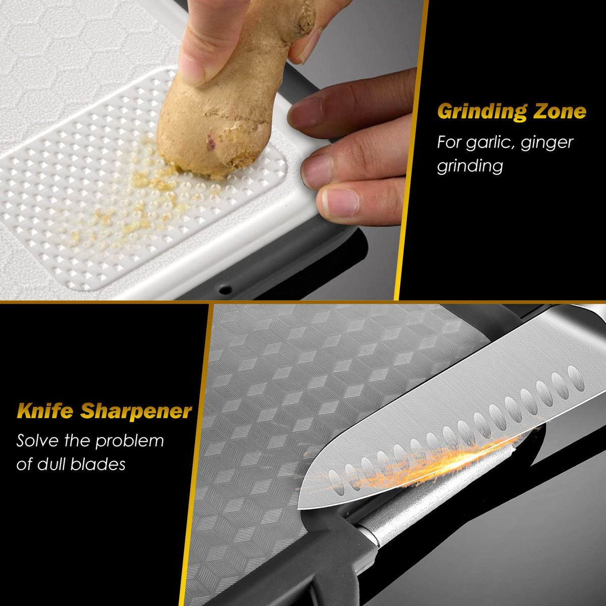 2 Piece 2pcs Double Sided Cutting Board Stainless Steel PP Chopping Lightweight - Image 3