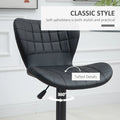 Bar Stools Set of 2 Adjustable Height Swivel Bar Chairs PU Leather