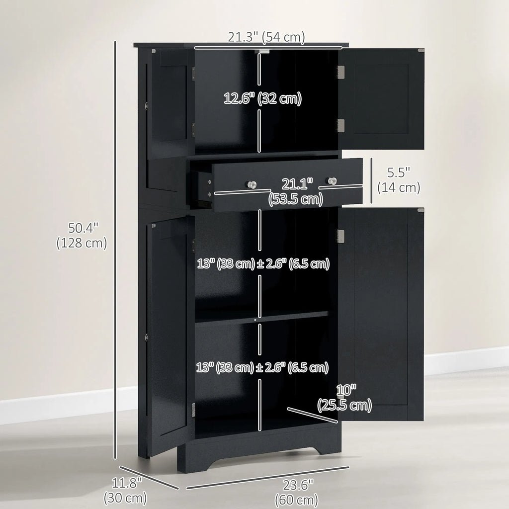 50.5" Kitchen Storage Cabinet Modern Kitchen Pantry Cabinet with 4 Doors - Image 5