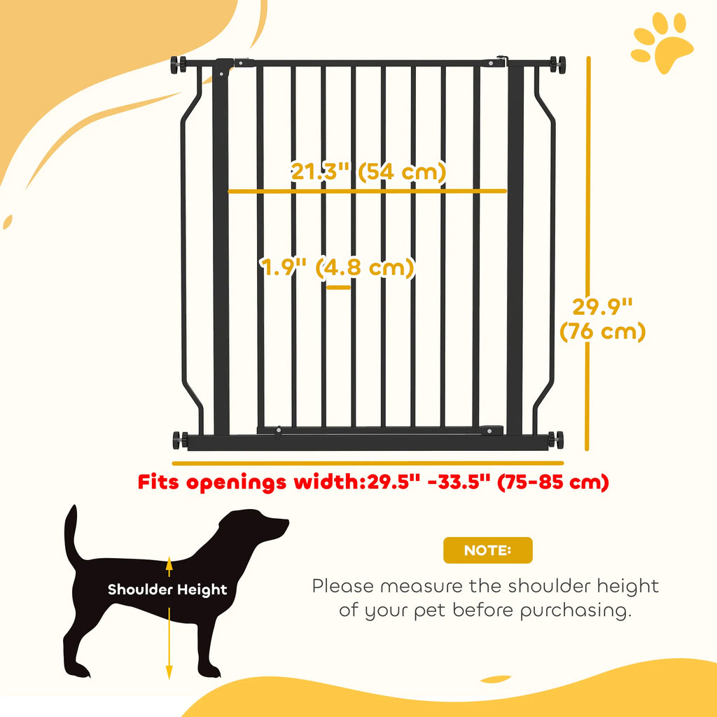 30" 34" Easy Install Pet Gate w/ Door & Double Locking System Extra Wide Dog - Image 2