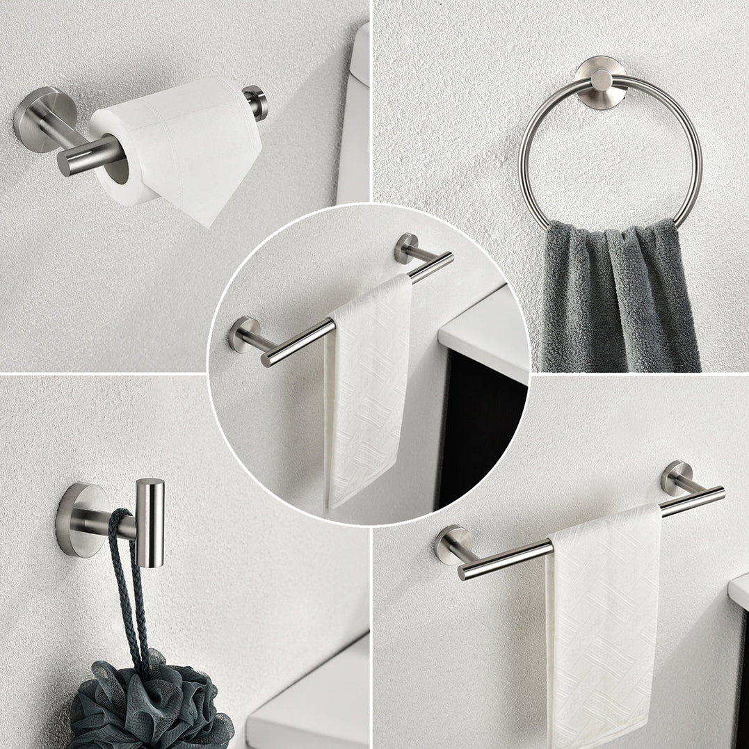 4 Piece Stainless Steel Bathroom Towel Rack Set Wall Mount Brushed Nickel - Dimensions and Specifications