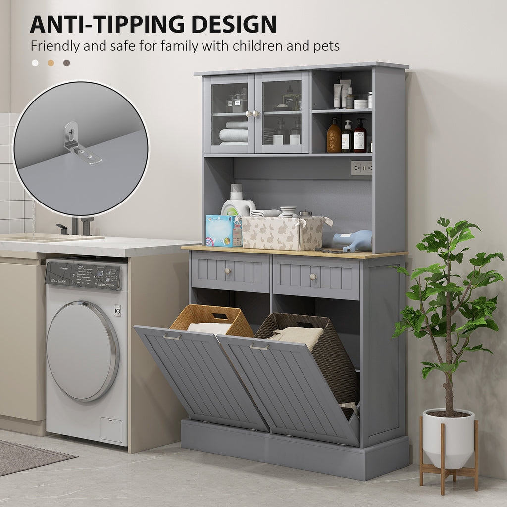 Kitchen Cabinet With Charging Station Tilt Out Cabinets Microwave Stand - Image 3