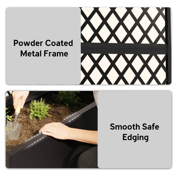 Metal Planter Box with Tall Trellis