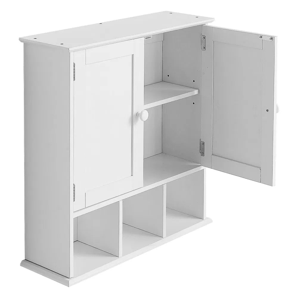 Bathroom Wall Cabinet With Doors And Adjustable Shelf Mountedstorageorganizer