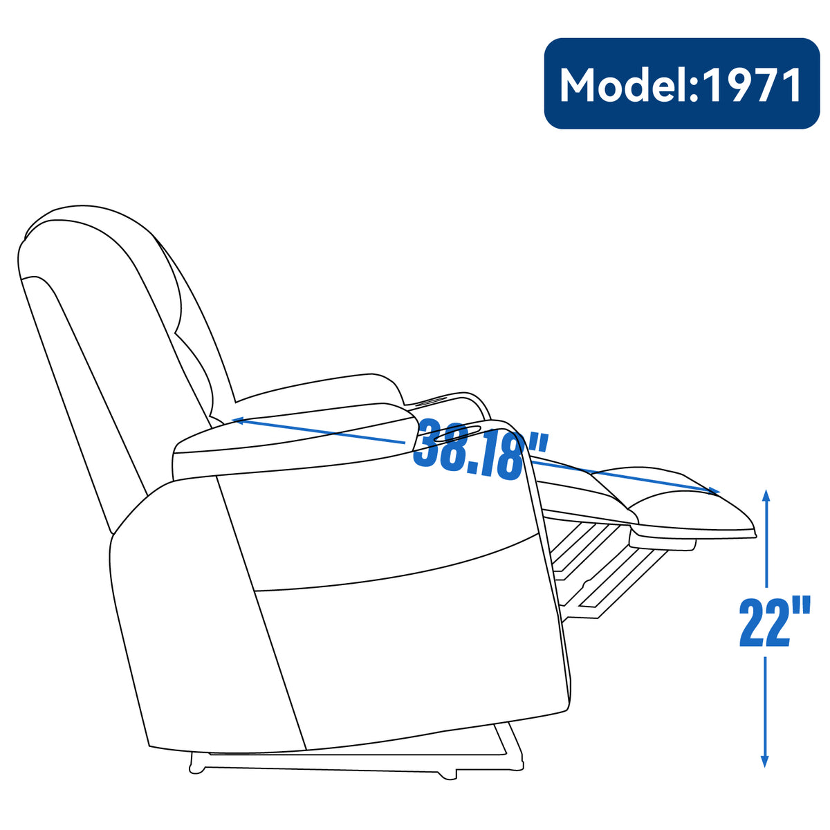 Large Power Lift Recliner Chair with Massage and Heat for Elderly Overstuffed