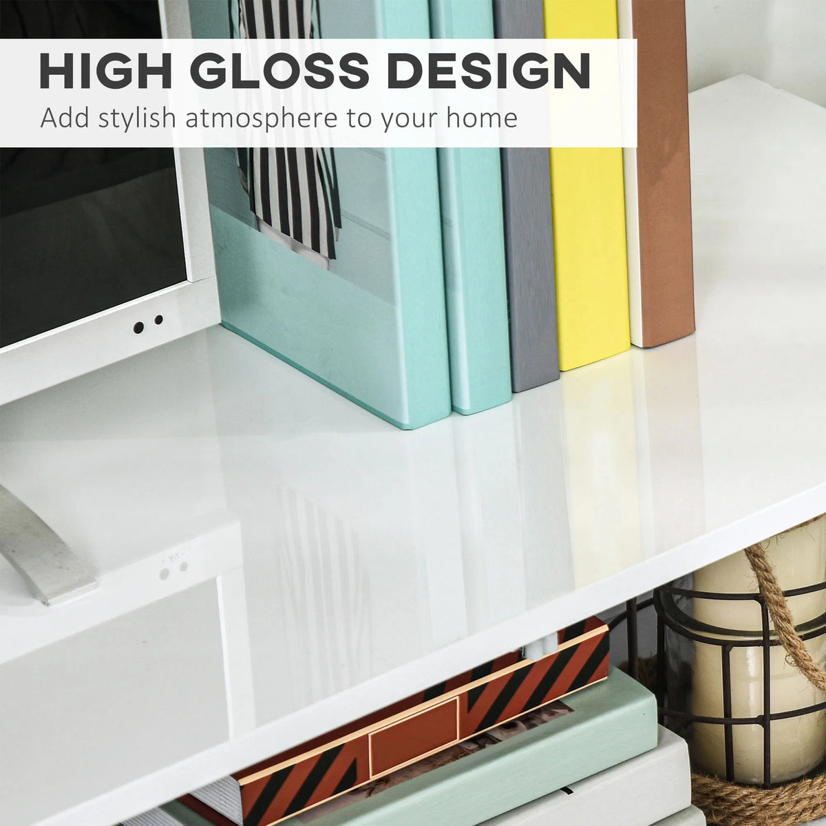 Lighted TV Stand for TVs up to 75" TV Cabinet with Storage for Living Room - Image 3