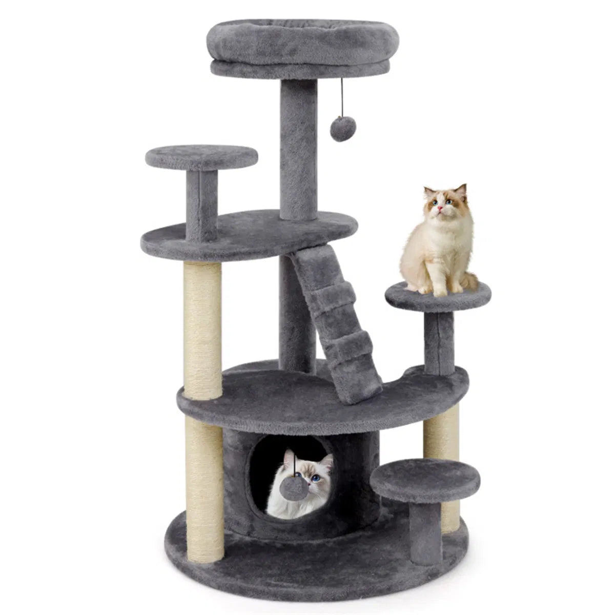 40" Multi Level Cat Tree for Munchkin & Old Cats Stable Wide Base Soft - Image 2
