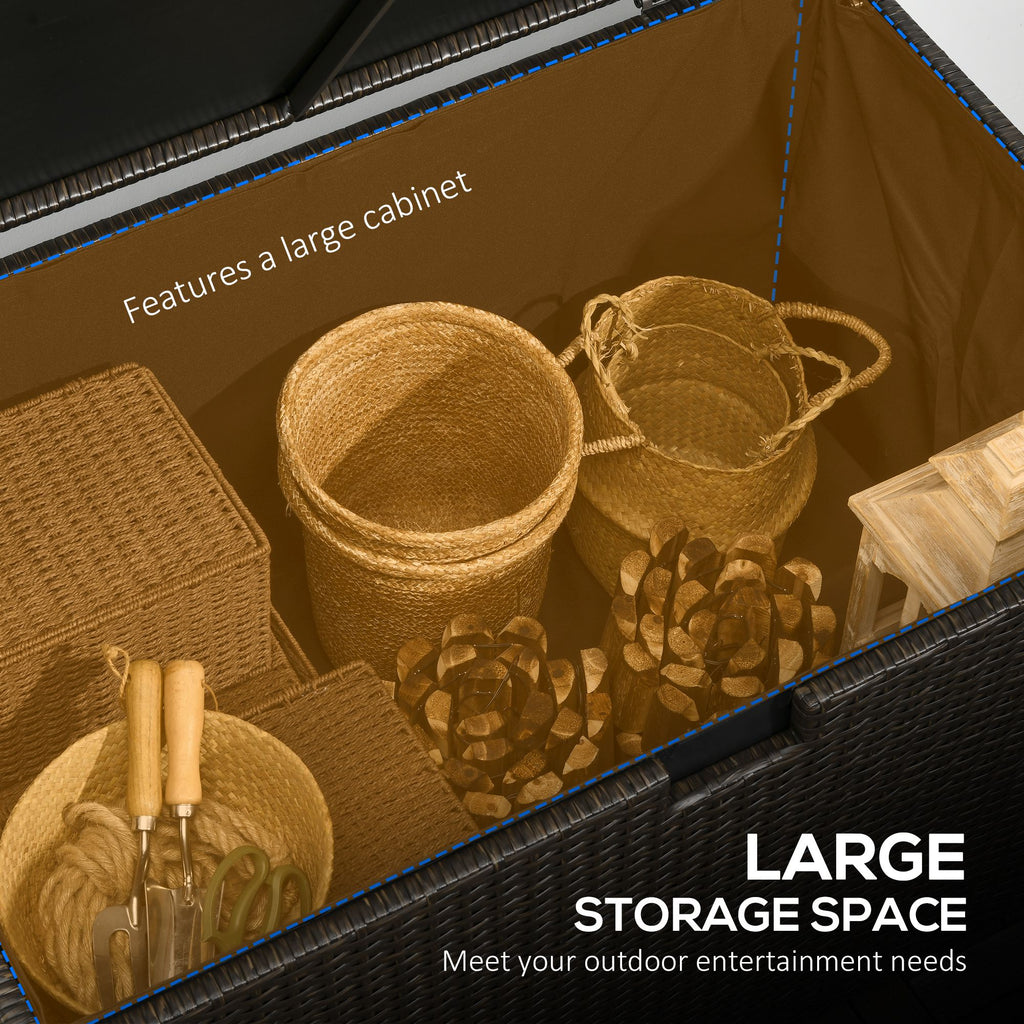 113 Gallon Outdoor Storage Box Rattan Deck Box For Indoor Patio Furniture - Image 2